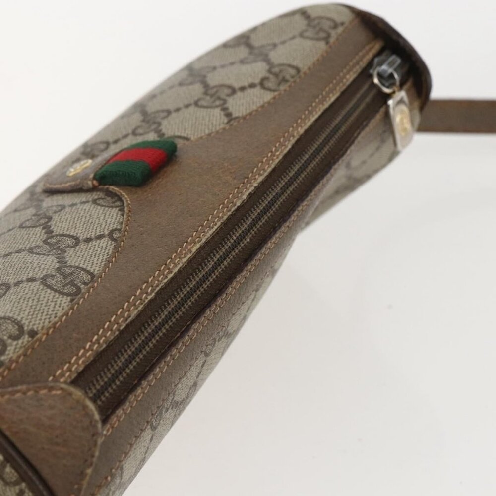 Authentic GUCCI GG Supreme Web Sherry Line Bag PVC Beige Gold 89 02 018 - Picture 13 of 16